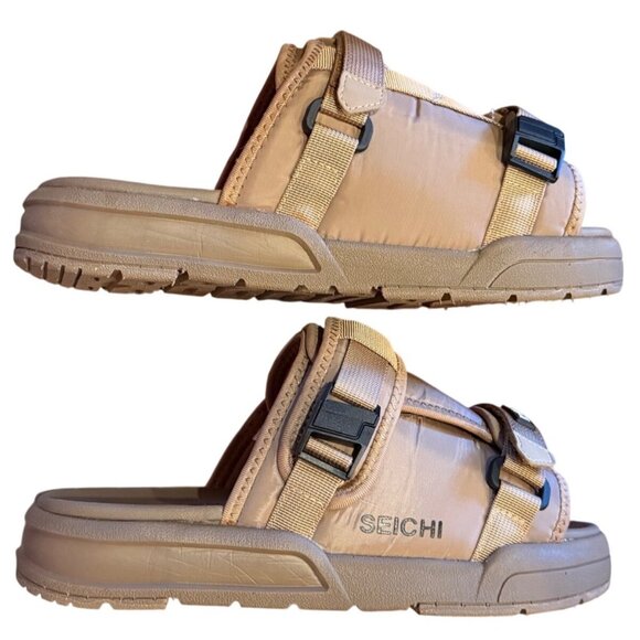 SEICHI Mens Tan Slide Sandals Size 9 New In Box